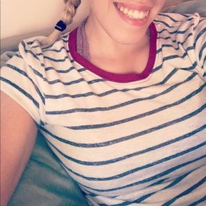 Cropped striped shirt